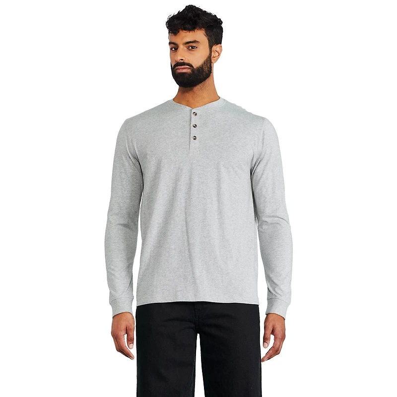 T-shirt henley George pour hommes Tailles P-2XL