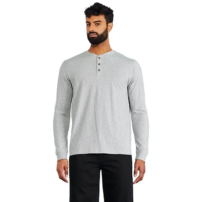 T-shirt henley George pour hommes Tailles P-2XL