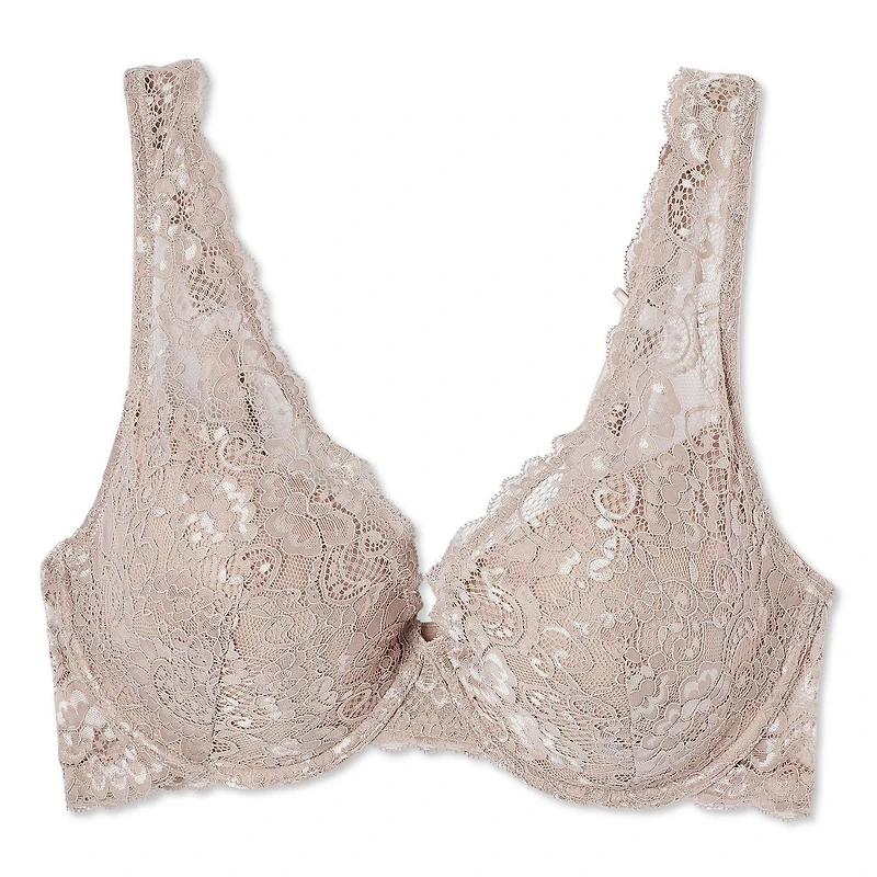 Soutien-gorge à coques avec dentelle superposée George pour femmes Tailles 40-44C, 38-44D