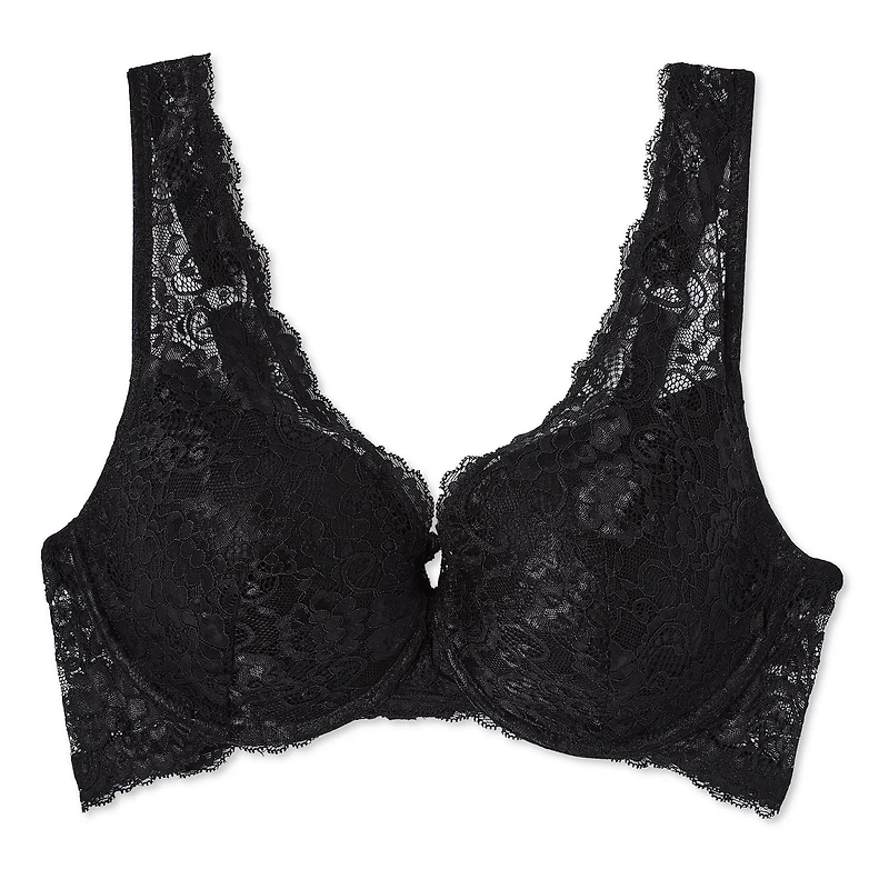 George Women's Lace Overlay T-Shirt Bra, Sizes 40-44C, 38-44D