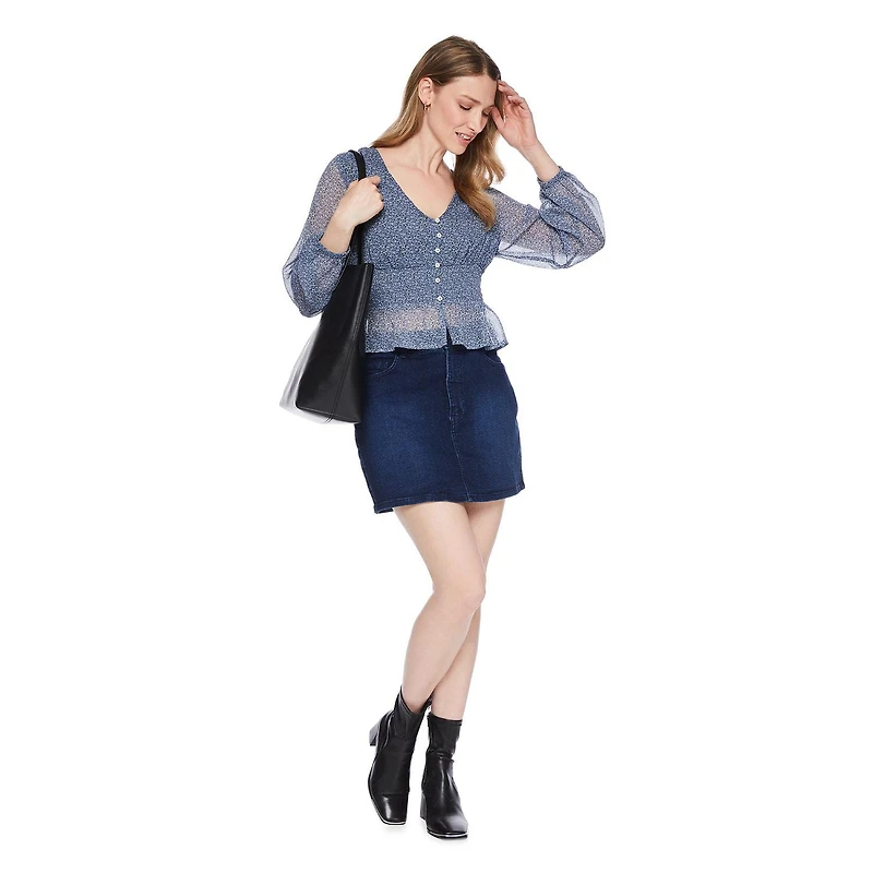 George Women's Smocked Blouse, Sizes XS-XXL