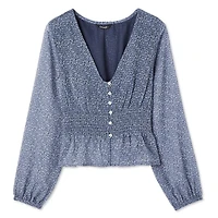 George Women's Smocked Blouse, Sizes XS-XXL