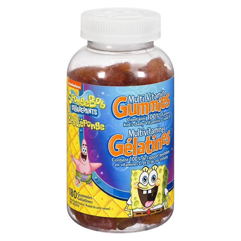Spongebob Squarepants Multi-Vitamin Gummies, 180 Gummies