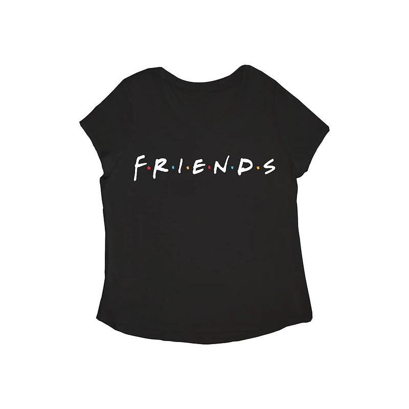 Ladies Black Friends Logo T-Shirt