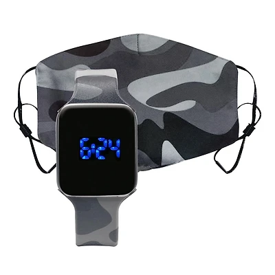 Montre temperature a del avec masque assorti