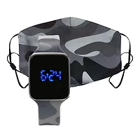 Montre temperature a del avec masque assorti