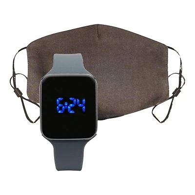 Montre temperature a del avec  masque assorti