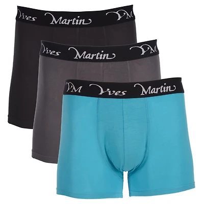 Caleçons boxers Yves Martin uni en rayonne pour hommes