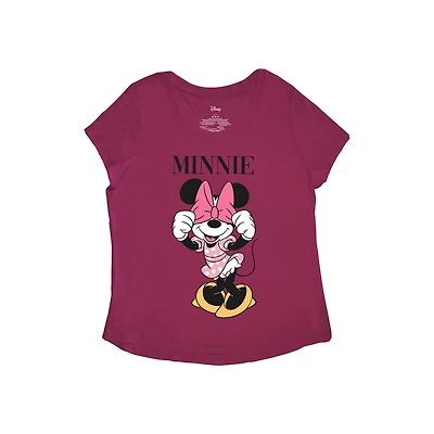Minnie Mouse Burgundy Shy Face T-Shirt