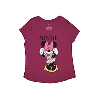 Minnie Mouse Burgundy Shy Face T-Shirt