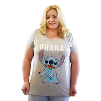 Happy Stitch Ohana Charcoal Heather T-Shirt