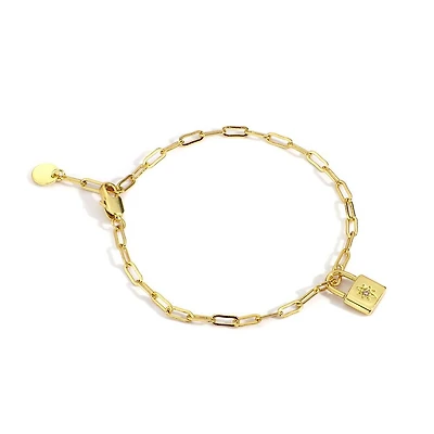 Luxury Designs Bracelet trombone Wish Lock plaqué or
