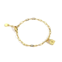 Luxury Designs Bracelet trombone Wish Lock plaqué or