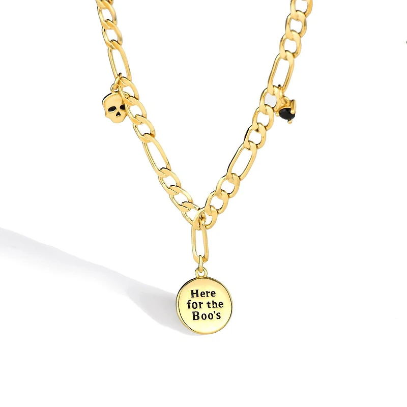 Luxury Designs Chaîne Figaro Supernatural Charm plaquée or