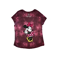 T-shirt à imprimé tie-dye bordeaux Minnie Mouse Sweet Face