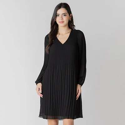 Devoted Long sleeve V neck mini dress