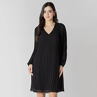 Devoted Long sleeve V neck mini dress