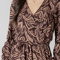 Devoted Long sleeve midi dress with feminine floral print,