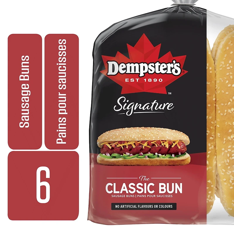 Dempster's® Signature The Classic Sausage Buns, Pack of 6; 510 g