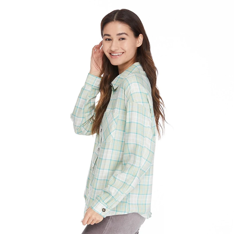 Chemise en flanelle surdimensionnée No Boundaries pour femmes