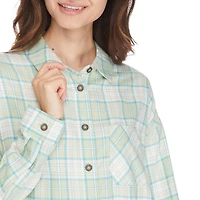 No Boundaries Women's Oversized Flannel Shirt