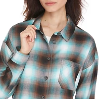 No Boundaries Women's Oversized Flannel Shirt