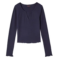 No Boundaries Women's Split Neckline Henley