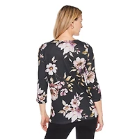 Haut en hacci à manches ¾ Iyla pour femmes Tailles P-TTG