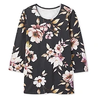 Haut en hacci à manches ¾ Iyla pour femmes Tailles P-TTG