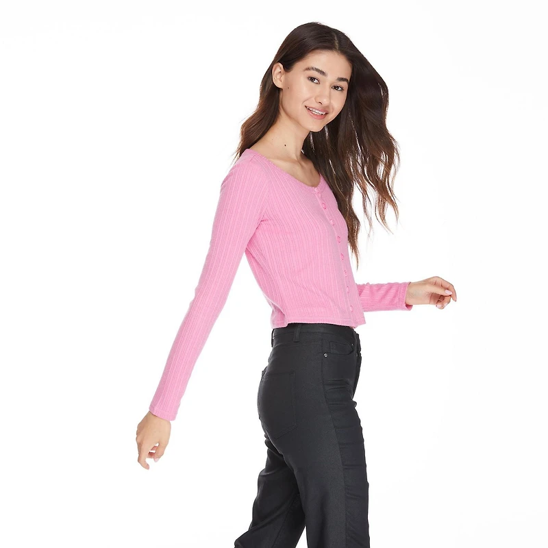 Cardigan boutonné à l’avant No Boundaries pour femmes