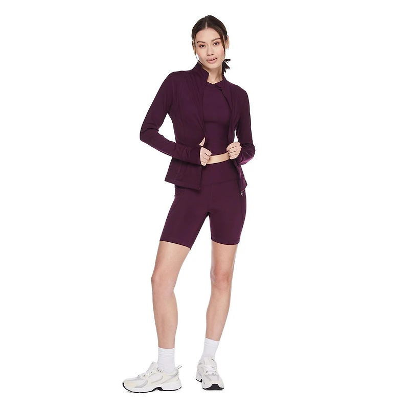 Manteau performance zippé sur la longueur Athletic Works pour femmes Tailles TP–TTG