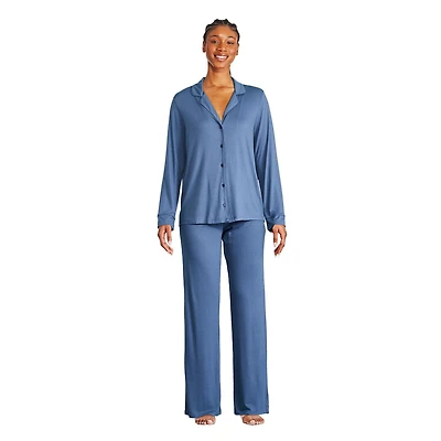 George Women's Notch Collar Pajama 2-Piece Set, Sizes XS-XXL