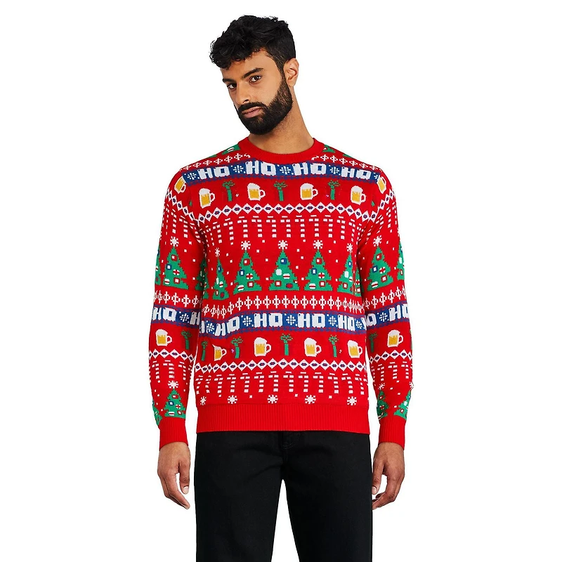 George Men's Christmas Light-Up Sweater