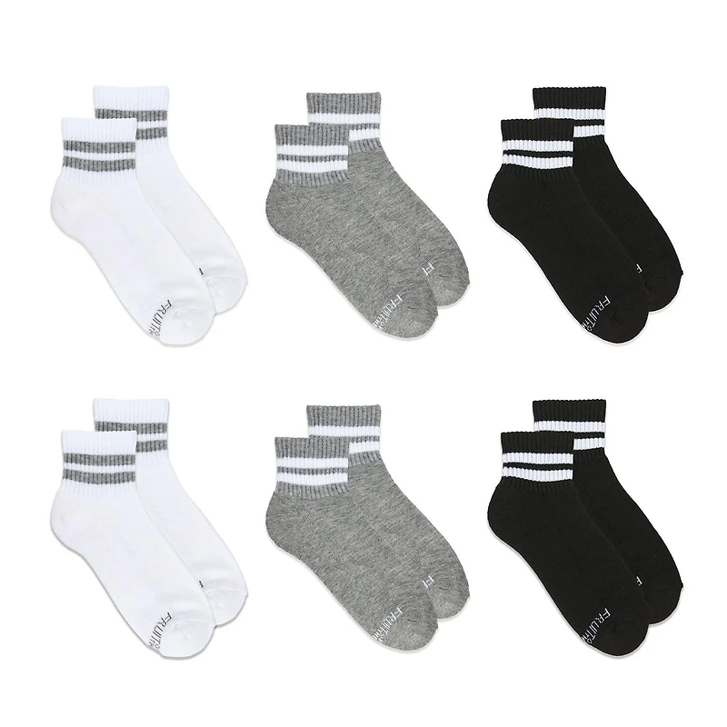 Fruit of the Loom Chaussettes de cheville confort toute la journée (paquet de 6) Les socquettes pour femmes All Day Comfort de Fruit of the Loom sont conçues pour une douceur extrême et un ajustement plus confortable de la salle de sport à la vie quotidienne.