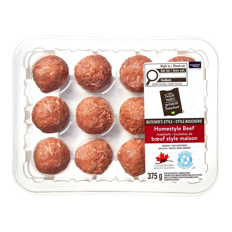 Homestyle Beef Meatballs, Your Fresh Market, 375 g