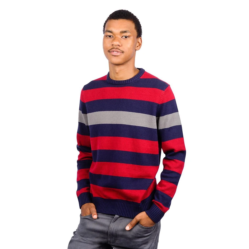 Arrow Rugby Striped Crew Sweater