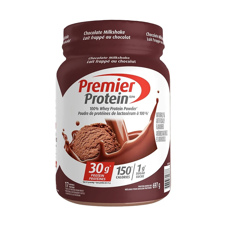 Poudre Premier Protein pour lait frappé au chocolat, 17 portions 697 grammes