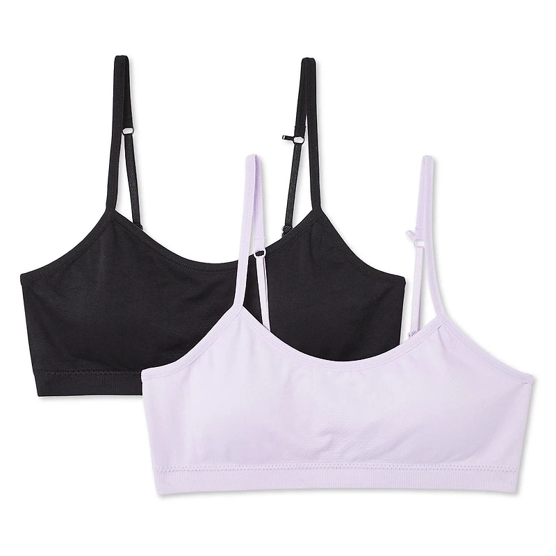 George Girls' 2 Pack Bralettes, Sizes S-XL