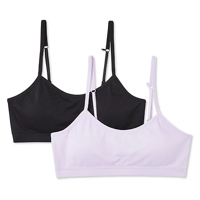 George Girls' 2 Pack Bralettes, Sizes S-XL