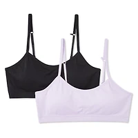 George Girls' 2 Pack Bralettes, Sizes S-XL