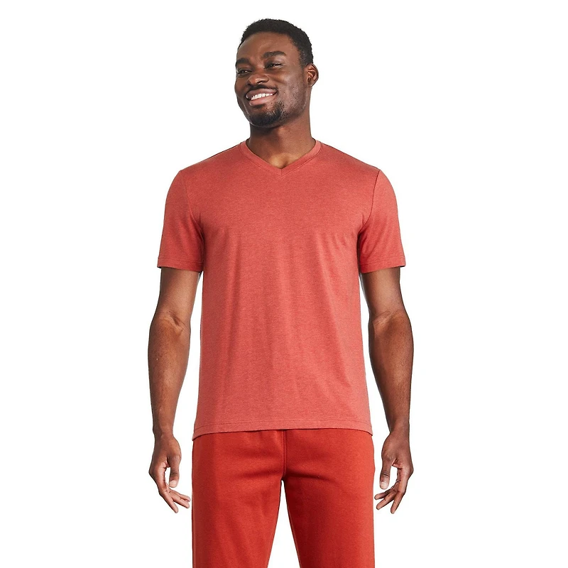 T-shirt extensible à encolure en V George pour hommes Tailles P-2XL