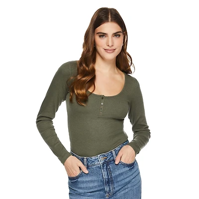 George Women's Scoop Neckline Henley