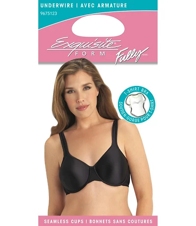 Exquisite Form #9675123 FULLY Soutien-gorge t-shirt à maintien intégral, Bonnets sans couture, Satin extensible, Armatures Tailles 36C 42DD