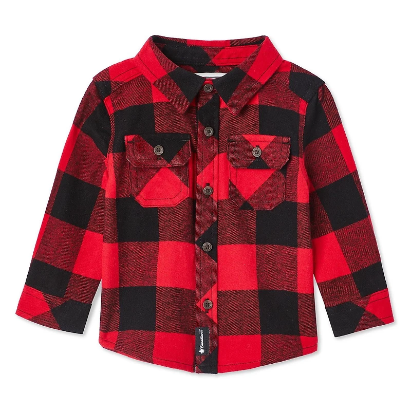 Chemise en flanelle Canadiana collection non genrée pour nourrissons Tailles 0-24 mois