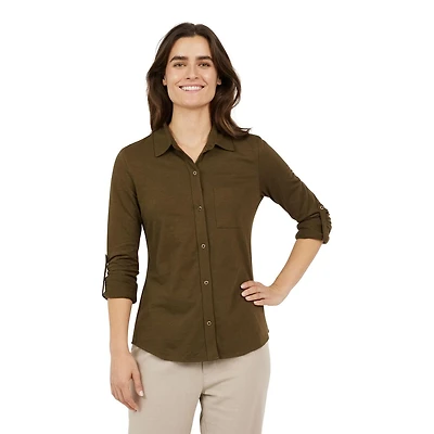 CHAPS-LONG SLEEVE KNIT SHIRT