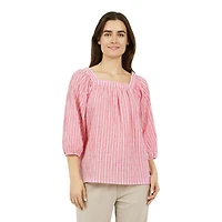 CHAPS-SQUARE NECK PEASANT TOP