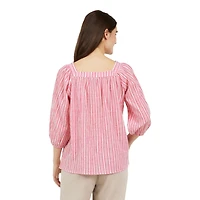 CHAPS-SQUARE NECK PEASANT TOP