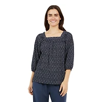 CHAPS-SQUARE NECK PEASANT TOP