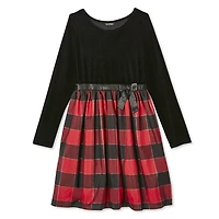 George Girls' Plaid Velour Dress