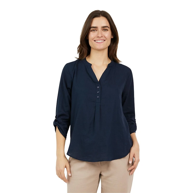 CHAPS-SPLIT NECK TOP